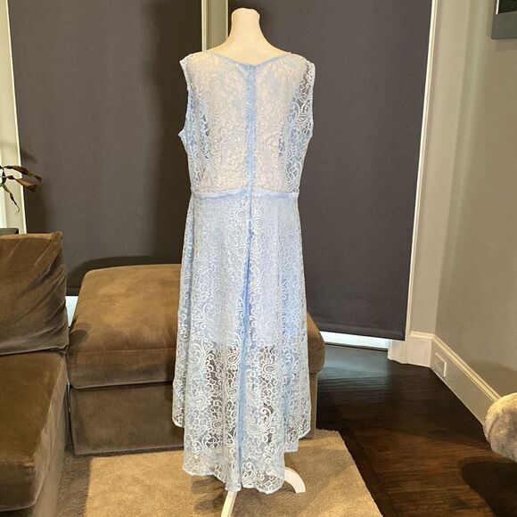 Women’s Blue Floral Lace High Low Cocktail Party Bridesmaid Dress Size XL NEW - Picture 5 of 12